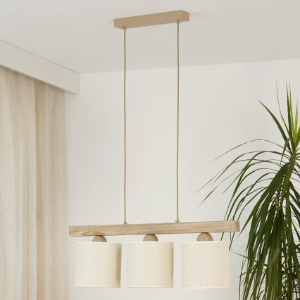 Brilagi - Luster na sajli FOREST 3xE27/15W/230V bor/braon/kremasta