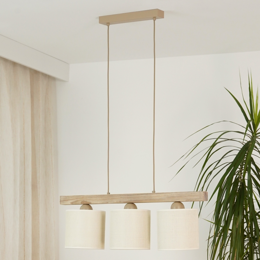Brilagi - Luster na sajli FOREST 3xE27/15W/230V bor/braon/kremasta