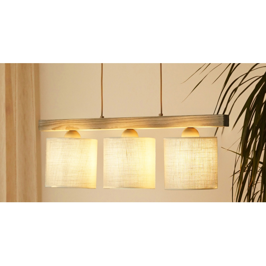 Brilagi - Luster na sajli FOREST 3xE27/15W/230V bor/braon/kremasta