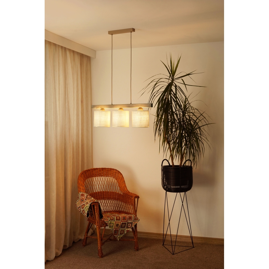 Brilagi - Luster na sajli FOREST 3xE27/15W/230V bor/braon/kremasta