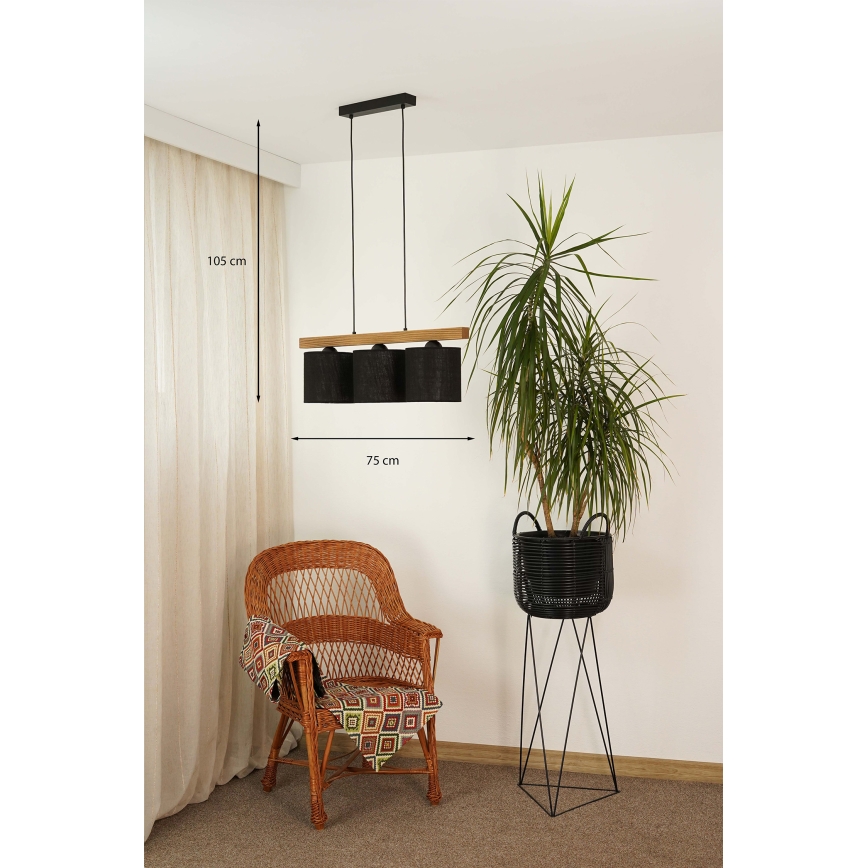 Brilagi - Luster na sajli FOREST 3xE27/15W/230V bor/crno