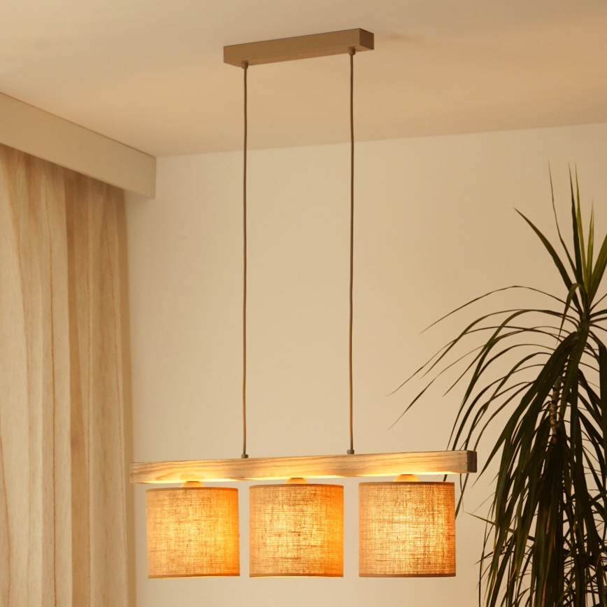 Brilagi - Luster na sajli FOREST 3xE27/15W/230V borovina/braon