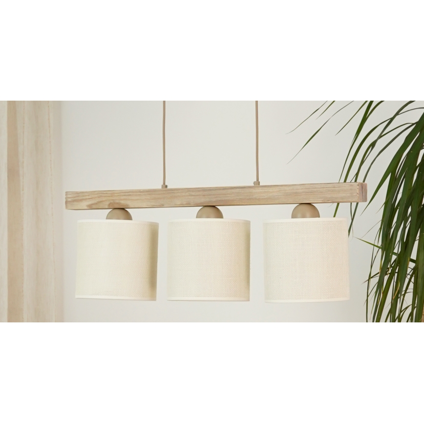 Brilagi - Luster na sajli FOREST 3xE27/15W/230V borovina/braon/krem