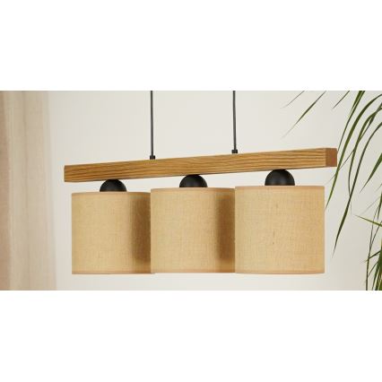 Brilagi - Luster na sajli FOREST 3xE27/15W/230V borovina/smeđa/crna