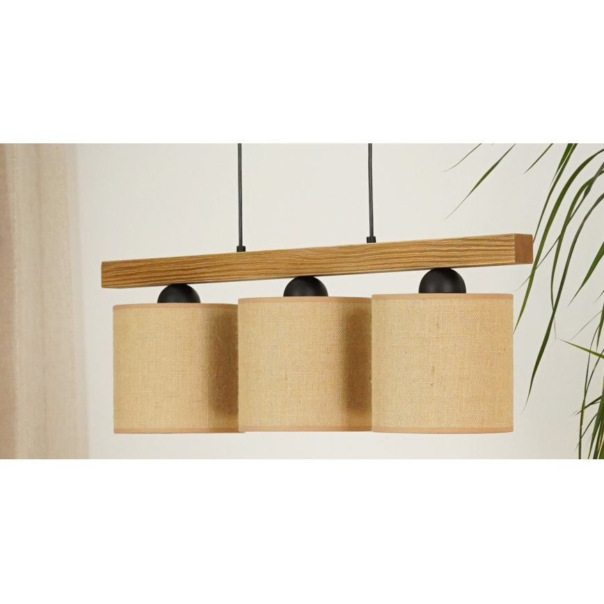 Brilagi - Luster na sajli FOREST 3xE27/15W/230V borovina/smeđa/crna