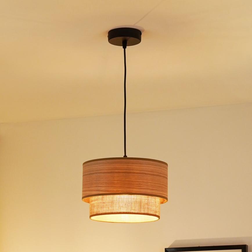 Brilagi - Luster na sajli MONTANA BOHO 1xE27/15W/230V pr. 25 cm braon/crno