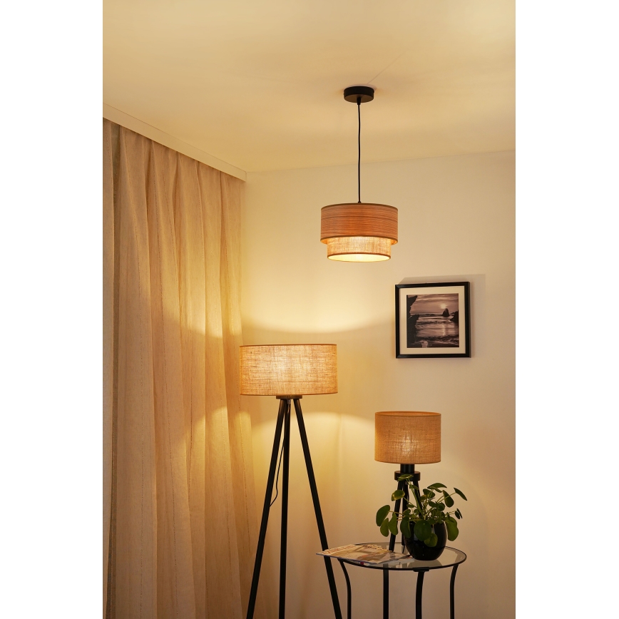 Brilagi - Luster na sajli MONTANA BOHO 1xE27/15W/230V pr. 25 cm braon/crno