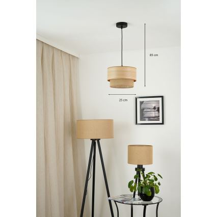 Brilagi - Luster na sajli MONTANA BOHO 1xE27/15W/230V pr. 25 cm braon/crno