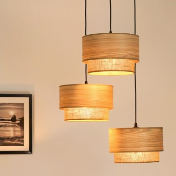 Brilagi - Luster na sajli MONTANA BOHO 3xE27/15W/230V braon/crno