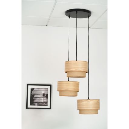 Brilagi - Luster na sajli MONTANA BOHO 3xE27/15W/230V braon/crno