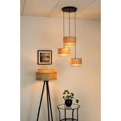 Brilagi - Luster na sajli MONTANA BOHO 3xE27/15W/230V braon/crno