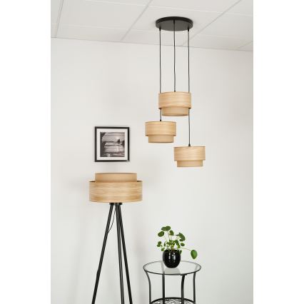 Brilagi - Luster na sajli MONTANA BOHO 3xE27/15W/230V braon/crno