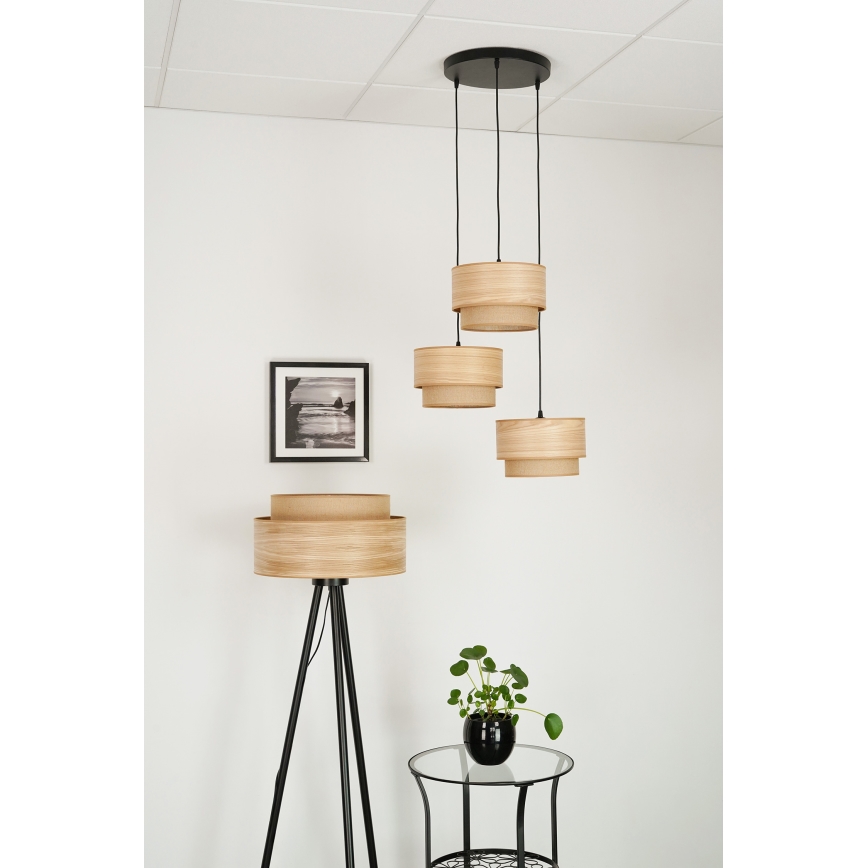 Brilagi - Luster na sajli MONTANA BOHO 3xE27/15W/230V braon/crno
