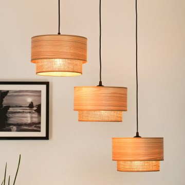 Brilagi - Luster na sajli MONTANA BOHO 3xE27/15W/230V braon/crno