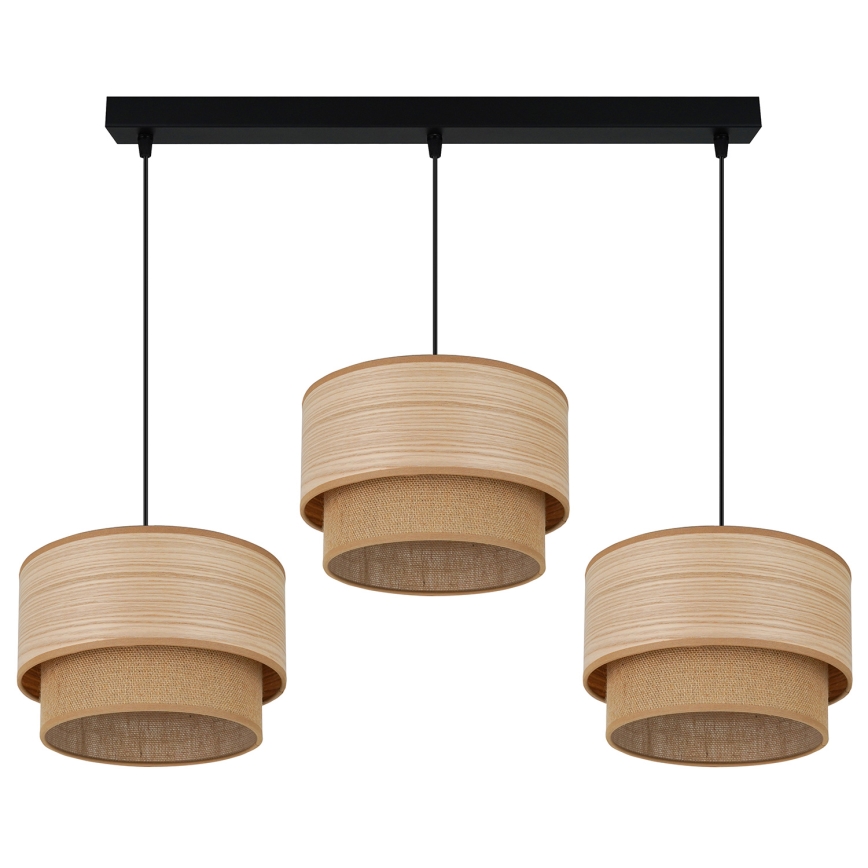 Brilagi - Luster na sajli MONTANA BOHO 3xE27/15W/230V braon/crno