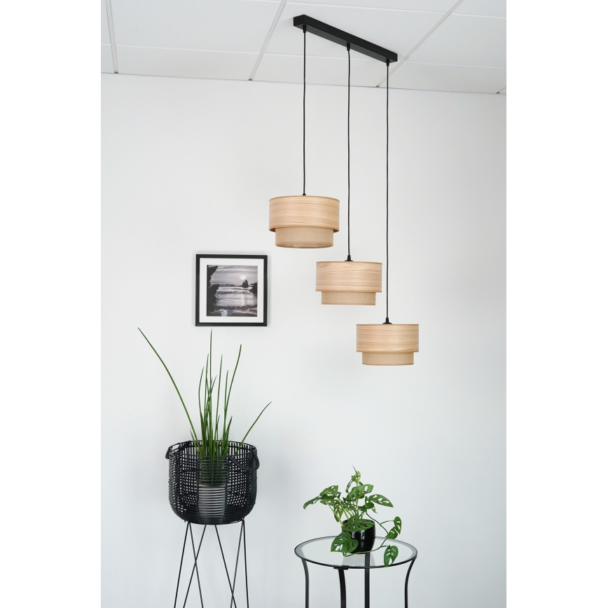 Brilagi - Luster na sajli MONTANA BOHO 3xE27/15W/230V braon/crno