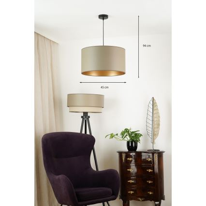 Brilagi - Luster na sajli OREGON ROLLER VEGE 1xE27/15W/230V, prečnik 45 cm, u sivoj boji