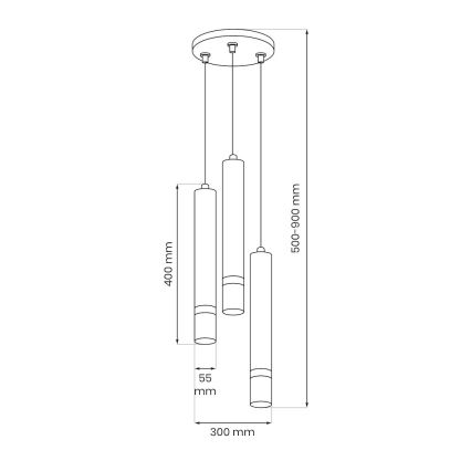 Brilagi - Luster na sajli POKER 3xGU10/25W/230V bež/zl.