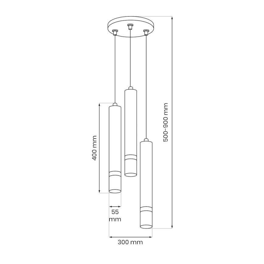 Brilagi - Luster na sajli POKER 3xGU10/25W/230V bež/zl.