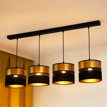 Brilagi - Luster na sajli ROYAL 4xE27/15W/230V crno/zlatna