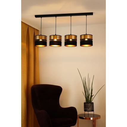 Brilagi - Luster na sajli ROYAL 4xE27/15W/230V crno/zlatna