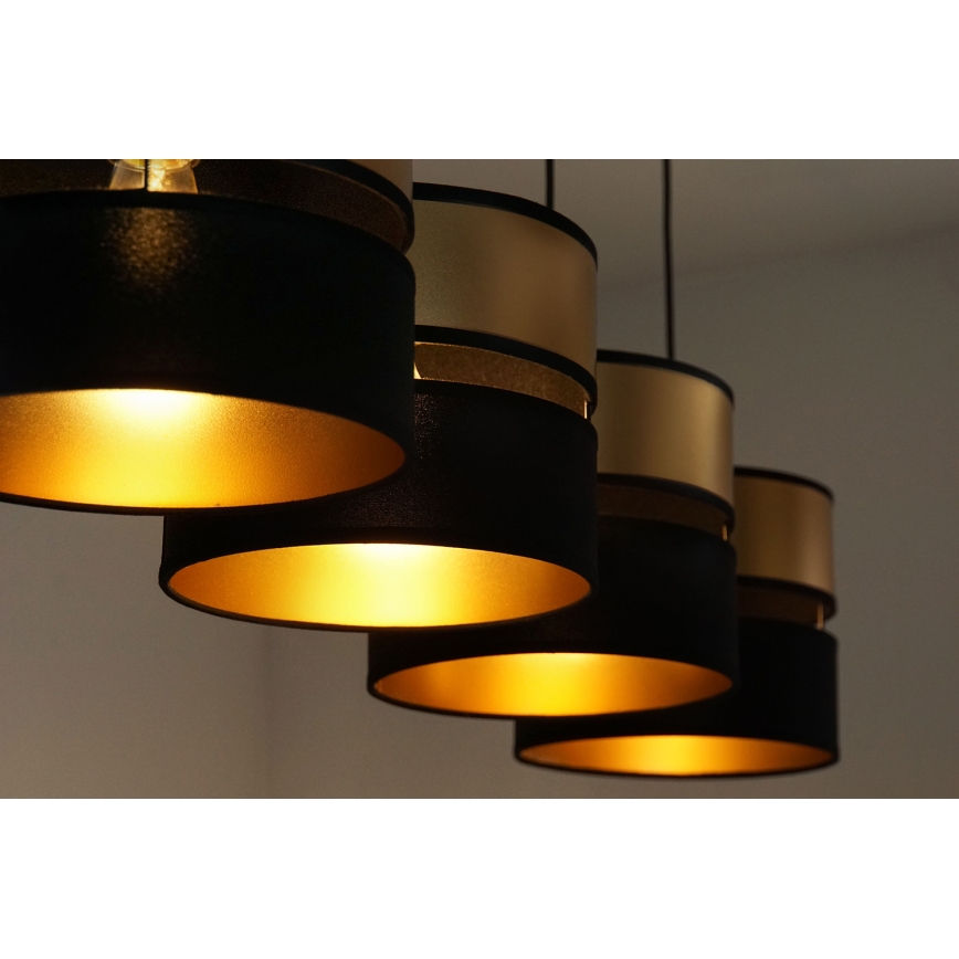 Brilagi - Luster na sajli ROYAL 4xE27/15W/230V crno/zlatna