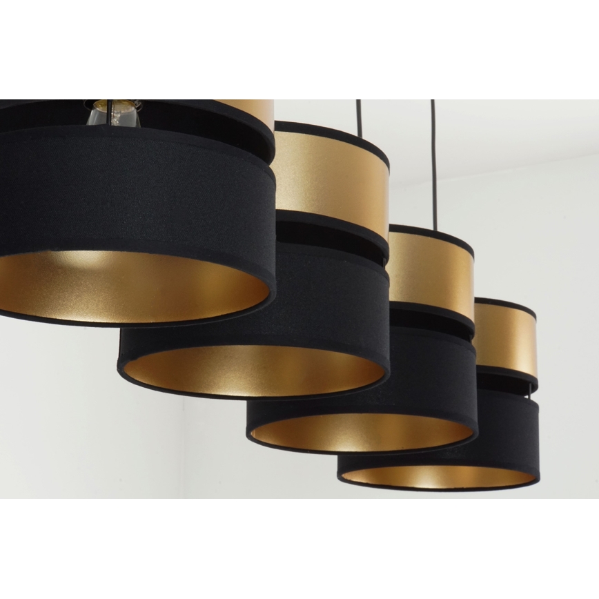 Brilagi - Luster na sajli ROYAL 4xE27/15W/230V crno/zlatna