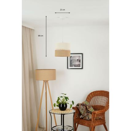 Brilagi - Luster na sajli ROYAL YUTE 1xE27/15W/230V pr. 25 cm bež/kremasta