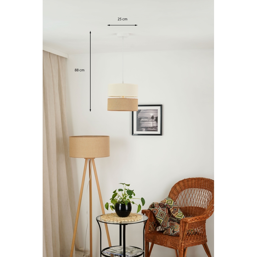 Brilagi - Luster na sajli ROYAL YUTE 1xE27/15W/230V pr. 25 cm bež/kremasta