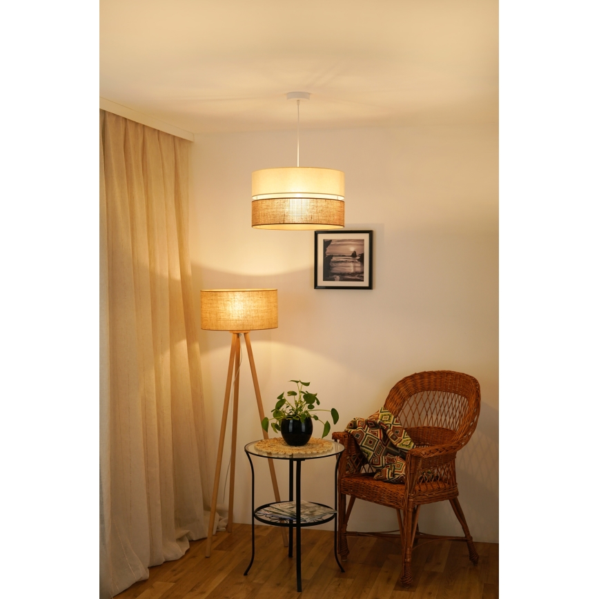 Brilagi - Luster na sajli ROYAL YUTE 1xE27/15W/230V pr. 40 cm bež/kremasta