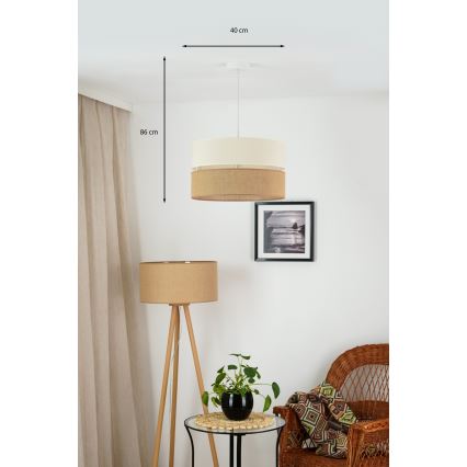 Brilagi - Luster na sajli ROYAL YUTE 1xE27/15W/230V pr. 40 cm bež/kremasta