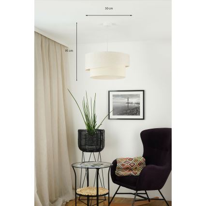 Brilagi - Luster na sajli SHINE 1xE27/15W/230V, prečnik 50 cm, krem