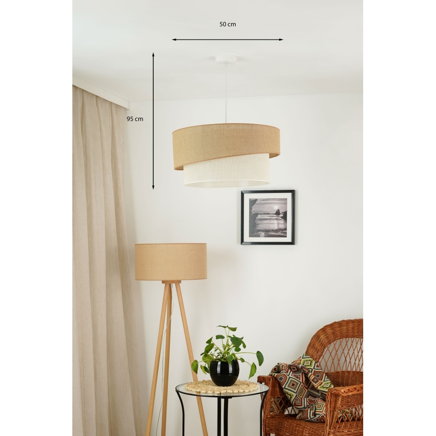 Brilagi - Luster na sajli SHINE 1xE27/15W/230V, Ø 50 cm, bež/krem