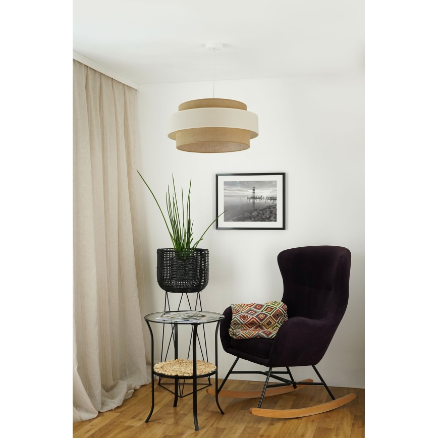 Brilagi - Luster na sajli SPACE LIGHT 1xE27/15W/230V pr. 50 cm bež/kremasta
