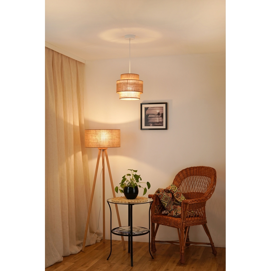 Brilagi - Luster na sajli SPACE YUTE 1xE27/15W/230V pr. 25 cm bež/bela