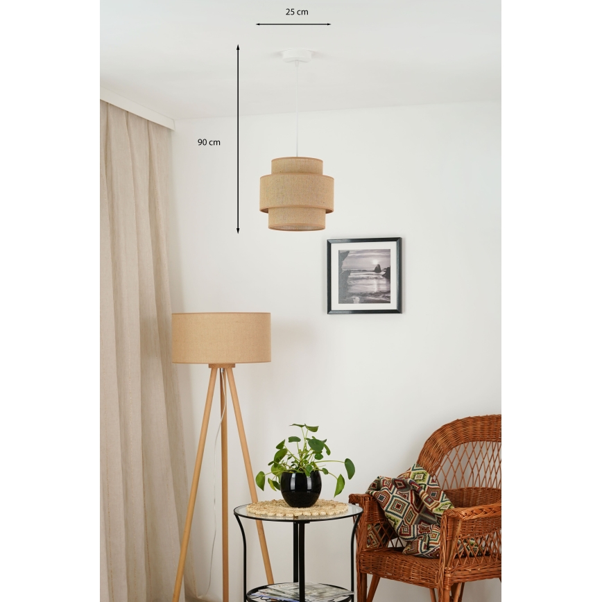 Brilagi - Luster na sajli SPACE YUTE 1xE27/15W/230V pr. 25 cm bež/bela