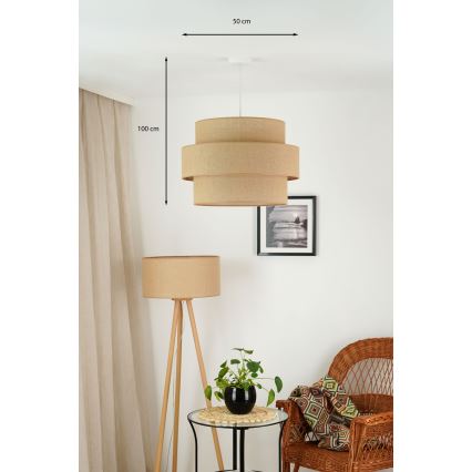 Brilagi - Luster na sajli SPACE YUTE 1xE27/15W/230V pr. 50 cm bež/bela