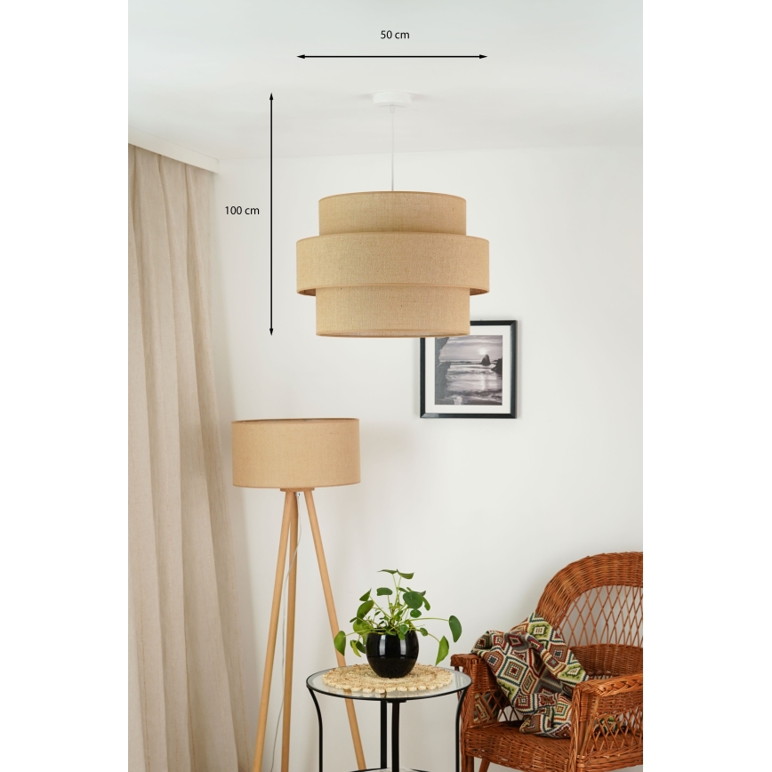 Brilagi - Luster na sajli SPACE YUTE 1xE27/15W/230V pr. 50 cm bež/bela