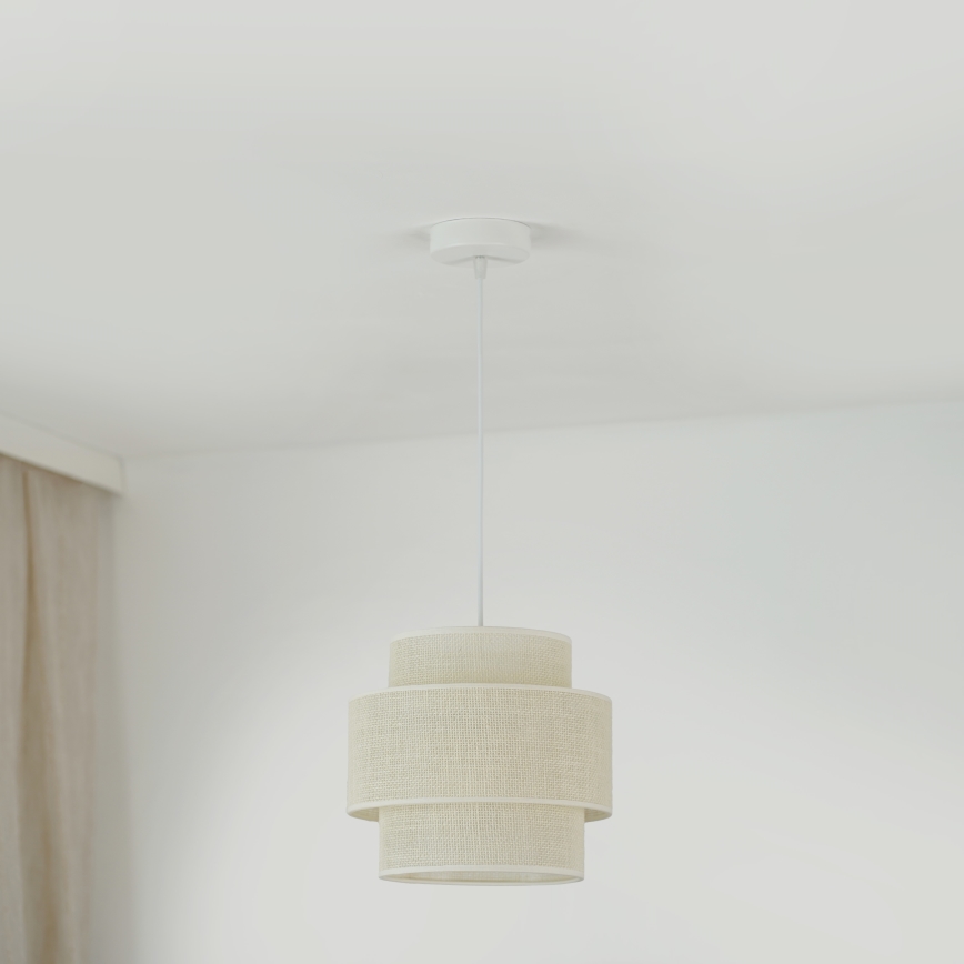 Brilagi - Luster na sajli SPACE YUTE 1xE27/15W/230V prečnik 25 cm krem/bela