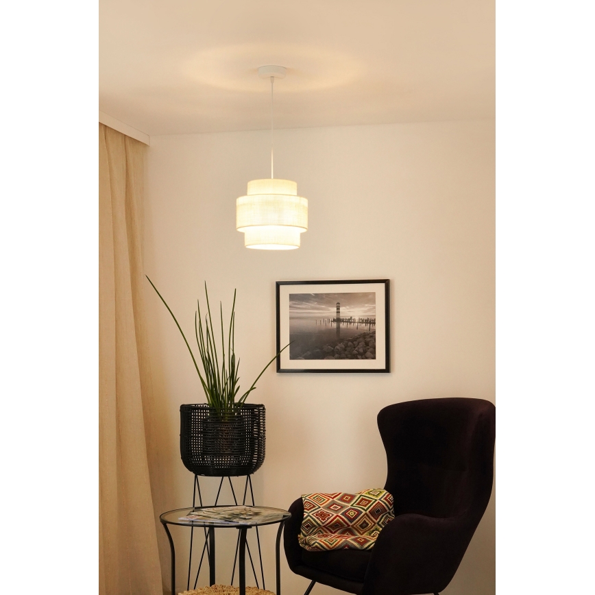 Brilagi - Luster na sajli SPACE YUTE 1xE27/15W/230V prečnik 25 cm krem/bela