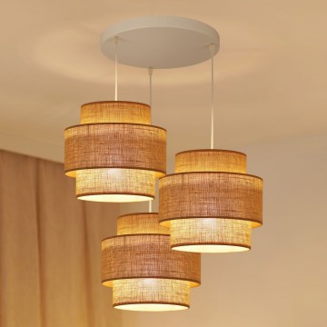 Brilagi - Luster na sajli SPACE YUTE 3xE27/15W/230V bež/bela