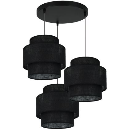 Brilagi - Luster na sajli SPACE YUTE 3xE27/15W/230V crna