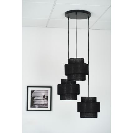 Brilagi - Luster na sajli SPACE YUTE 3xE27/15W/230V crno
