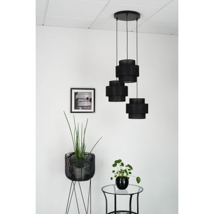 Brilagi - Luster na sajli SPACE YUTE 3xE27/15W/230V crno