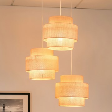 Brilagi - Luster na sajli SPACE YUTE 3xE27/15W/230V krem/bela