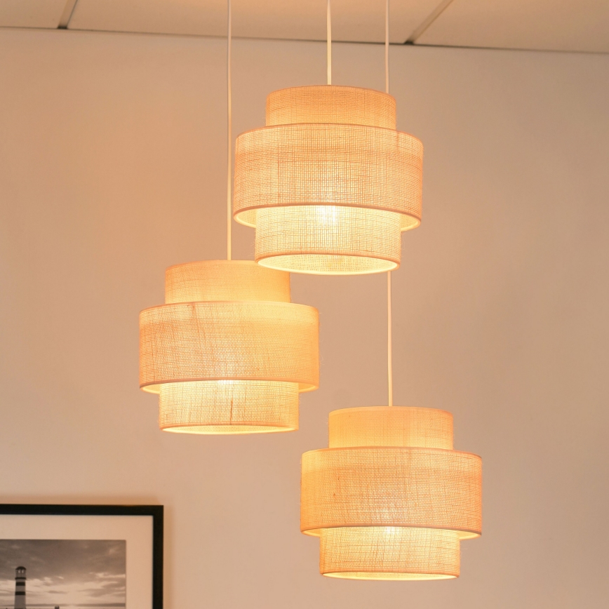 Brilagi - Luster na sajli SPACE YUTE 3xE27/15W/230V krem/bela