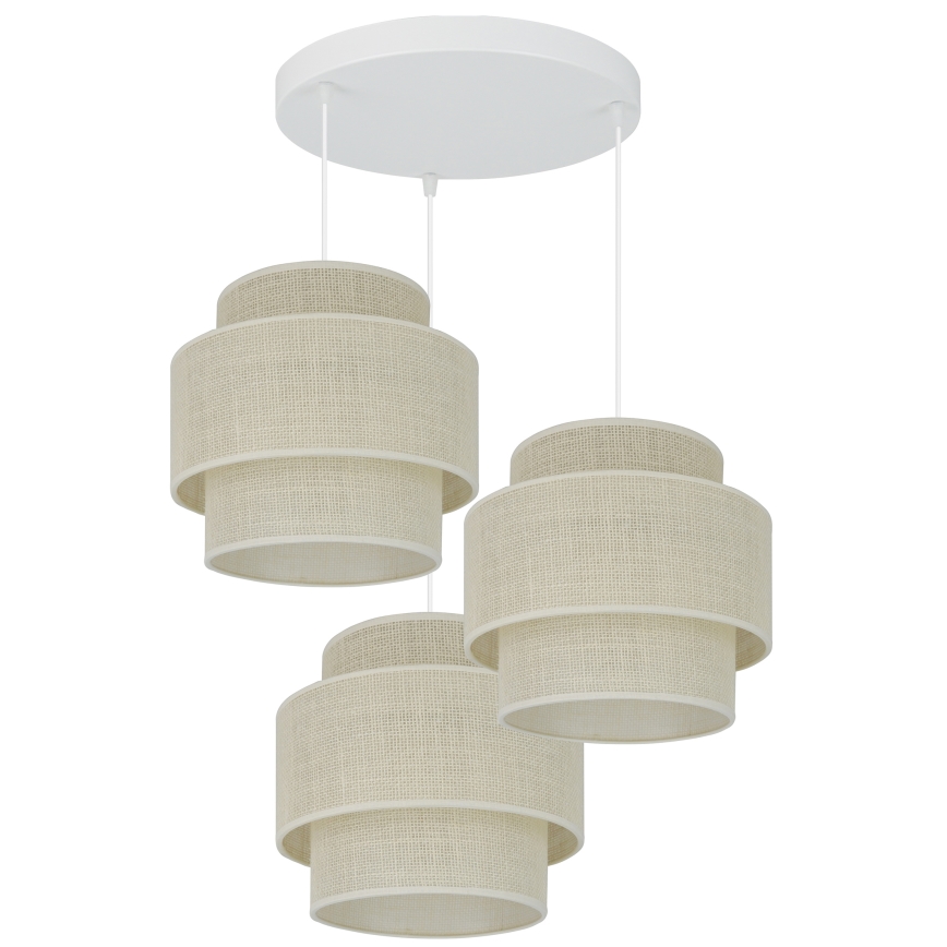 Brilagi - Luster na sajli SPACE YUTE 3xE27/15W/230V krem/bela