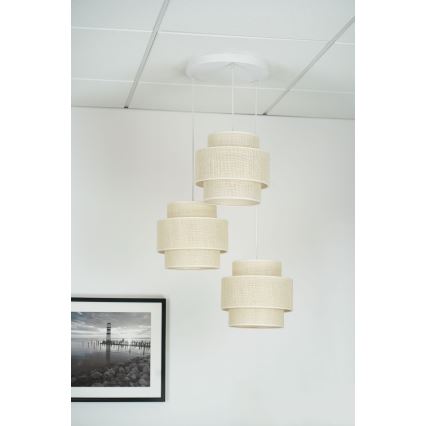 Brilagi - Luster na sajli SPACE YUTE 3xE27/15W/230V kremasta/bela