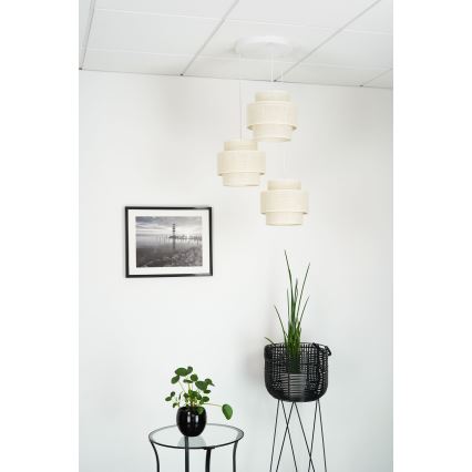 Brilagi - Luster na sajli SPACE YUTE 3xE27/15W/230V kremasta/bela