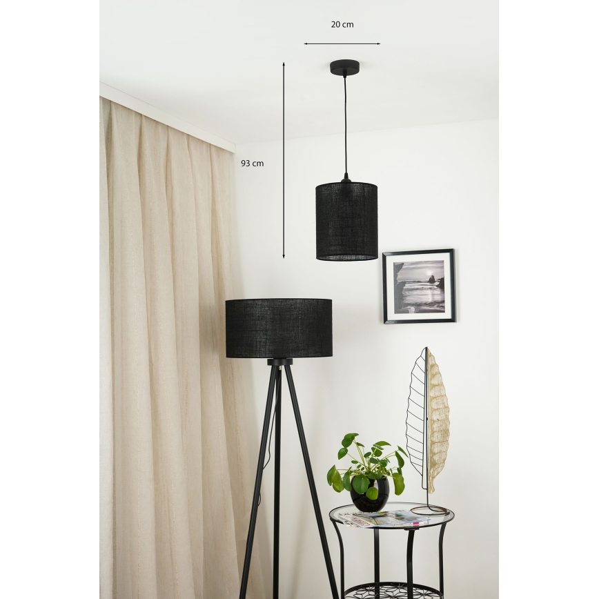 Brilagi - Luster na sajli TUBES 1xE27/15W/230V, prečnik 20 cm, crna